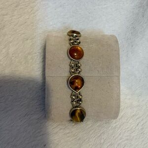 Amber and Silver Bracelet